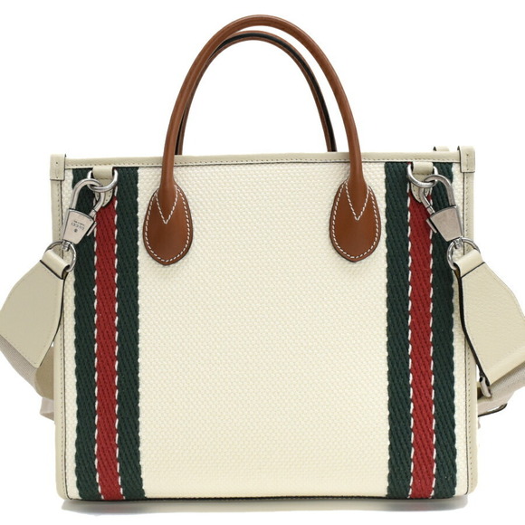 Gucci Shoulder Bag Interlocking GG Canvas Leather Natural Tricolor - Picture 3 of 9